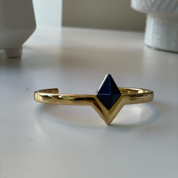 House of Harlow Triangle Cuff - Navy Blue Stone - Picture 4 of 5